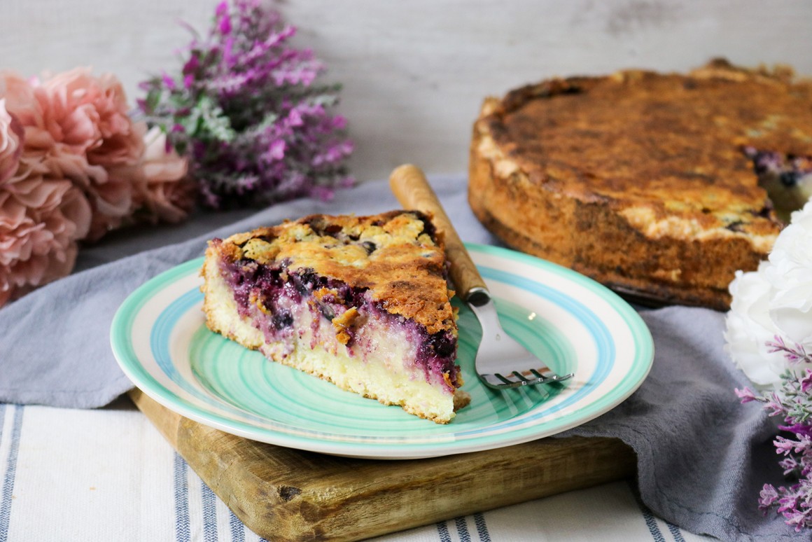 Blaubeerkuchen mit Quark