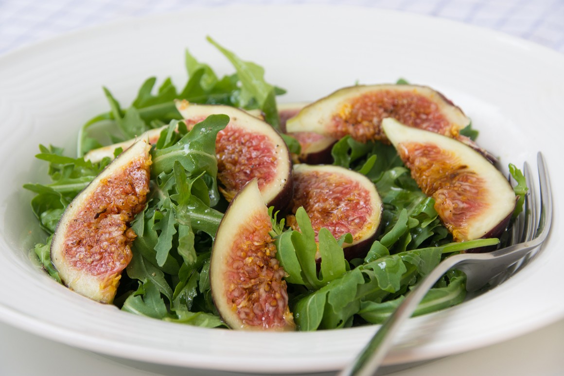 Rucolasalat mit Feigen - Vegan