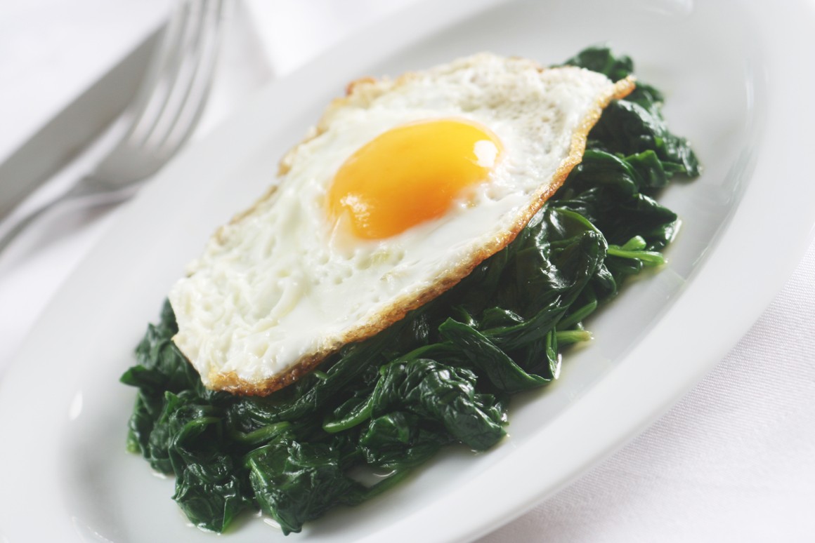 Spiegelei mit Spinat - Rezept