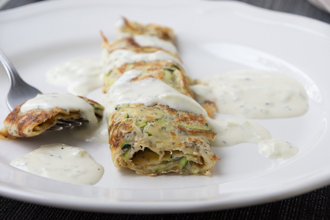 Vegane Zucchinipfannkuchen