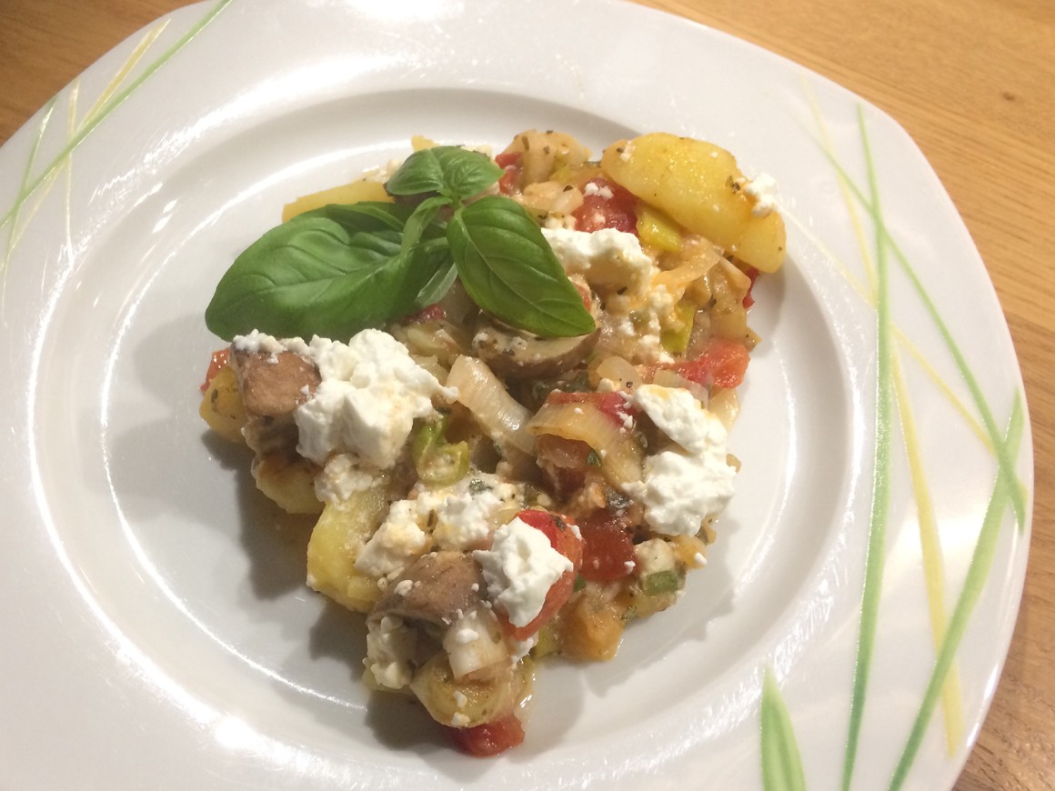 Gemüsepfanne mit Feta