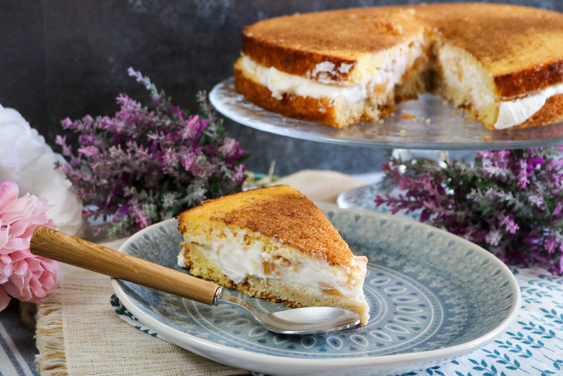 Schmandtorte mit Pfirsich - Rezept