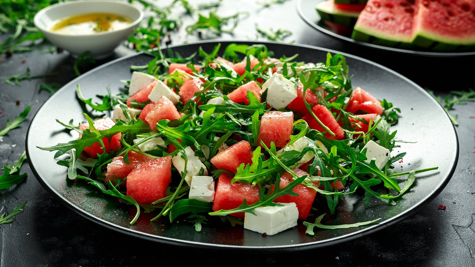 Melonensalat mit Feta und Rucola - Rezept