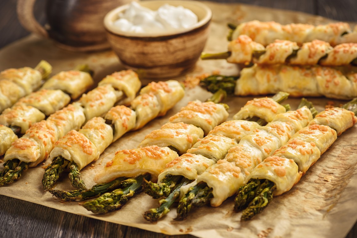 Spargel im Schlafrock