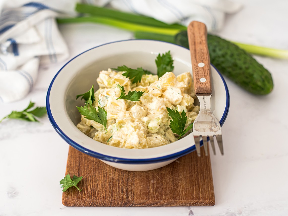 Lauwarmer asiatischer Kartoffelsalat