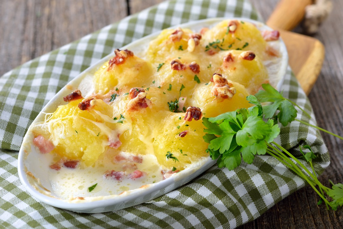 Kartoffelnocken in Sahnesauce