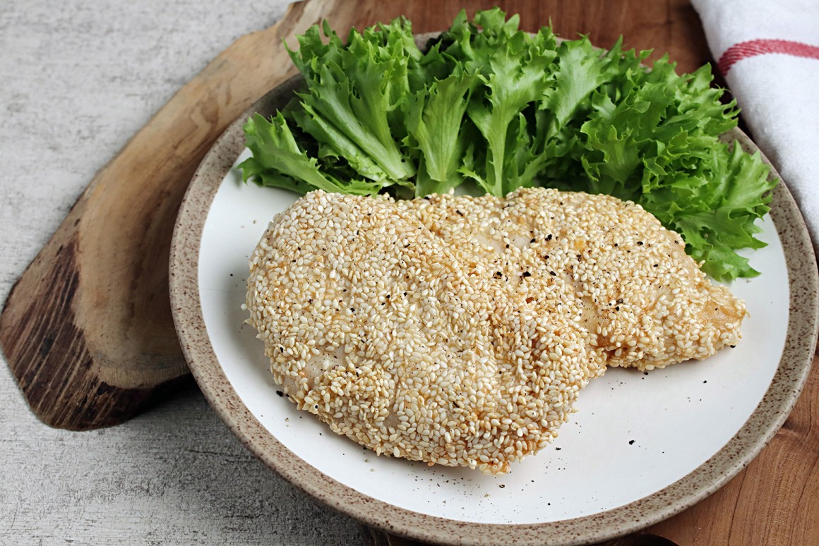 Hähnchen-Schnitzel mit Sesam