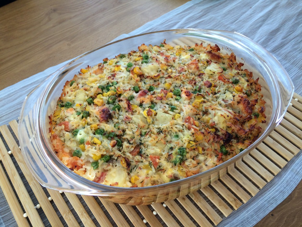 Reisauflauf mit Lachs