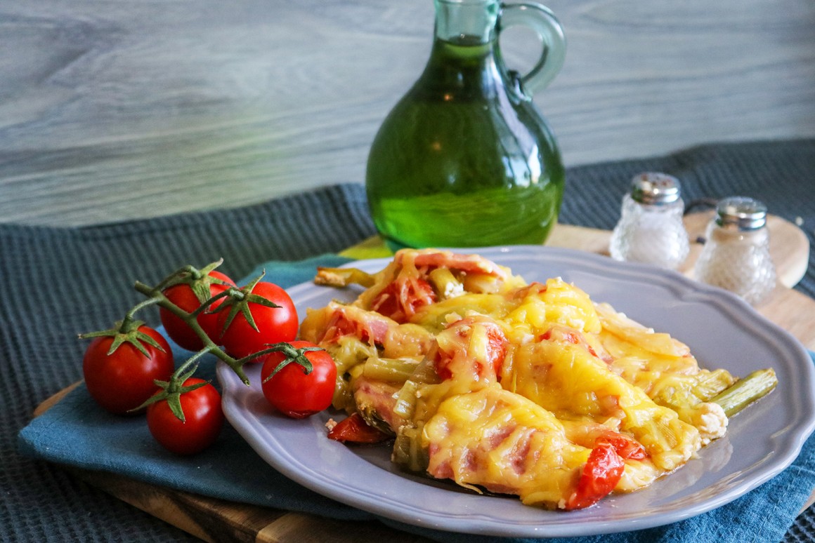 Lauchgemüse mit Frischkäse