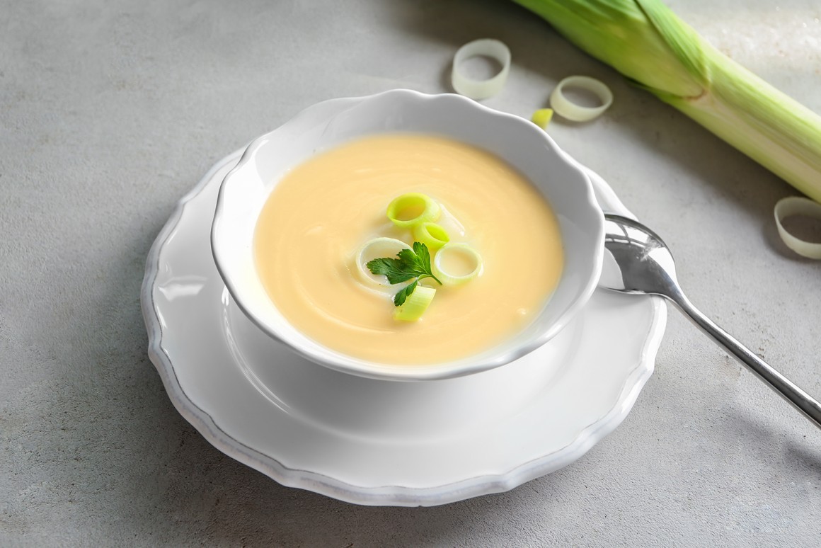 Lauchcremesuppe mit Sahneschmelzkäse