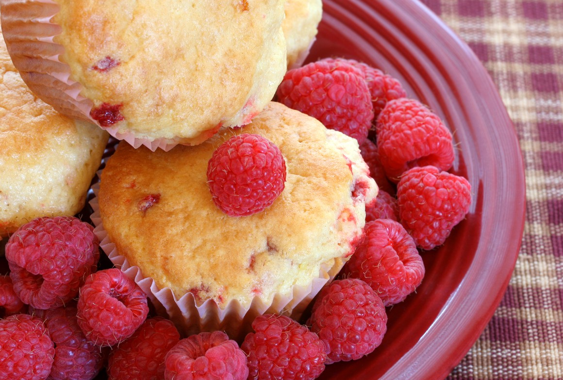 Himbeermuffins mit weißer Schokolade - Rezept