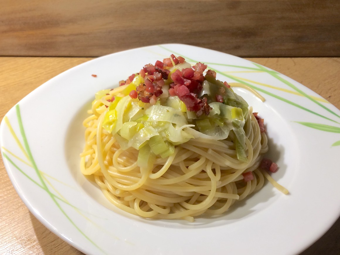 Spaghetti mit Lauchsauce