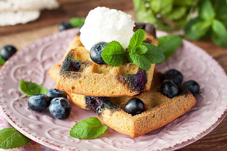 Blaubeerwaffeln