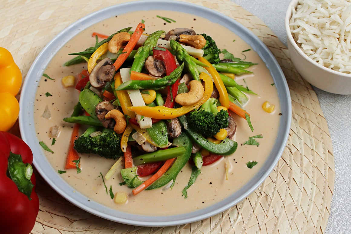 Grünes Currygemüse