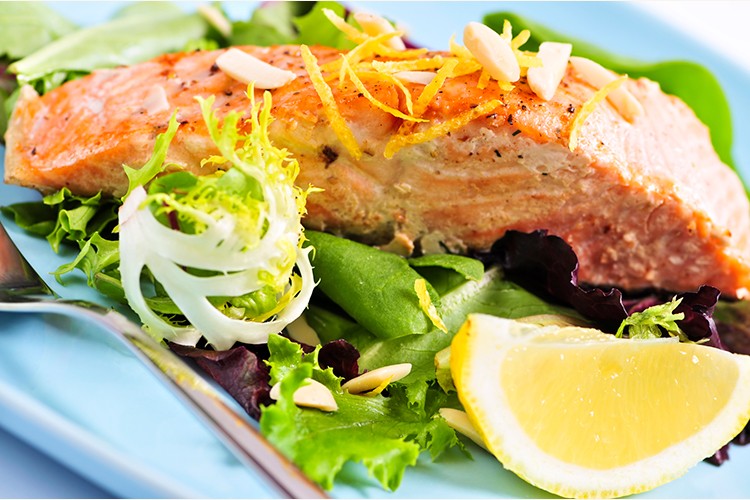 Saftig gegarter Lachs