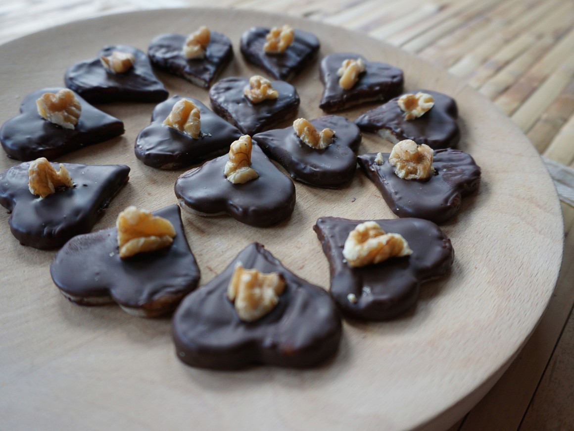 Schoko-Marzipan-Herzen - Rezept