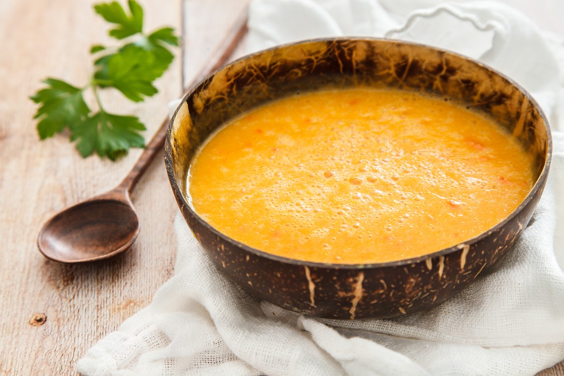 Kokossuppe mit Bananen