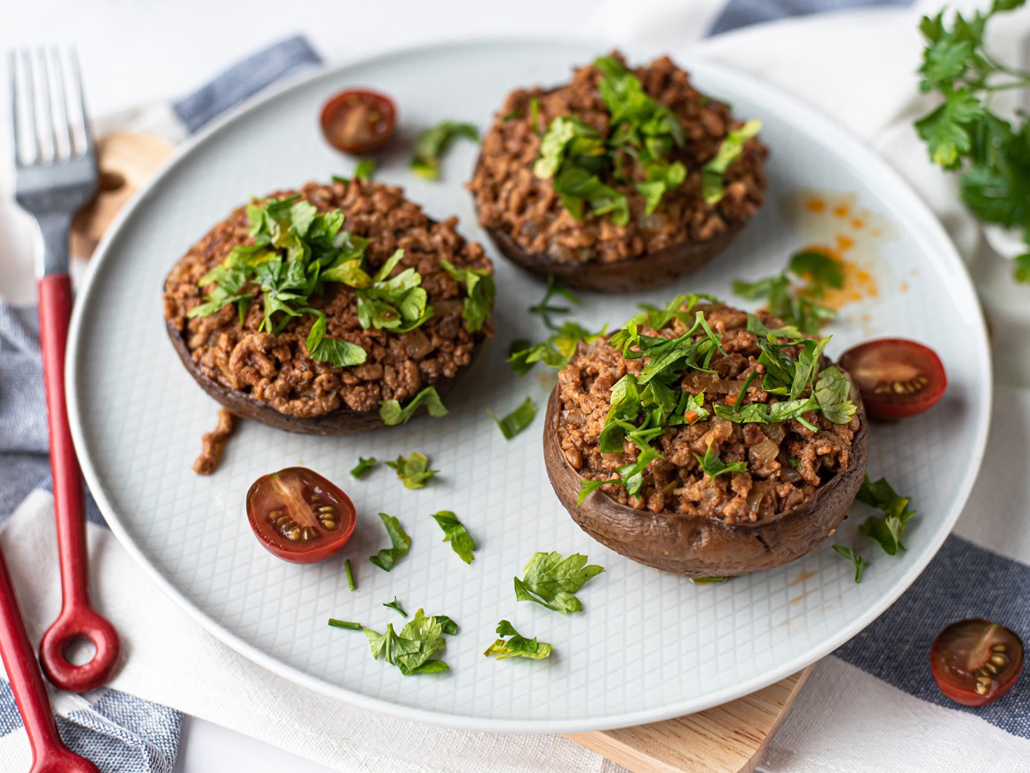 Gefüllte Champignons mit Hackfleisch