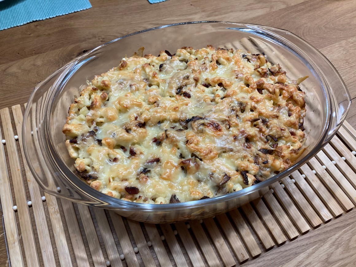 Spätzleauflauf mit Schinken - Rezept