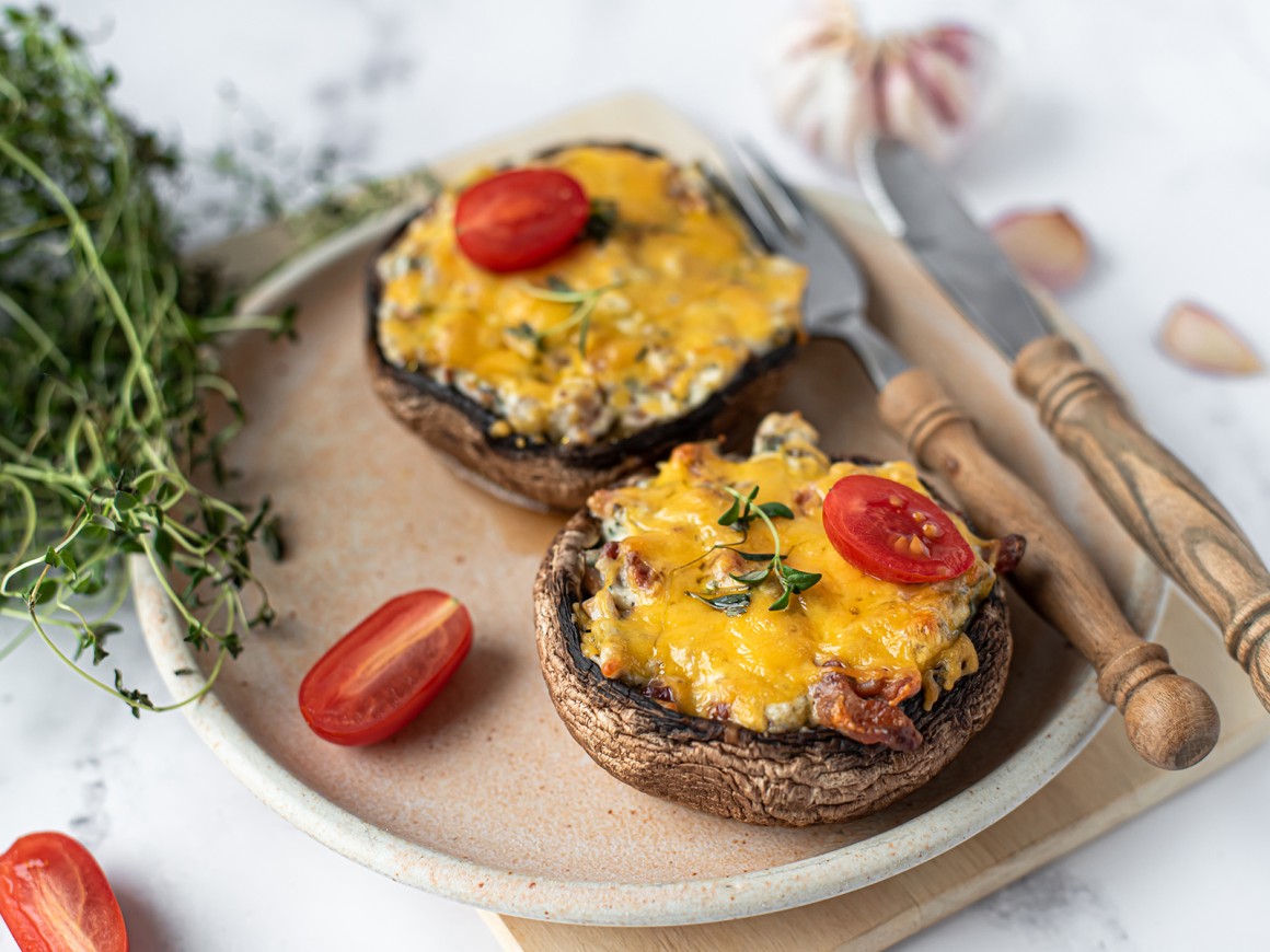 Gefüllte Champignons mit Speck - Rezept