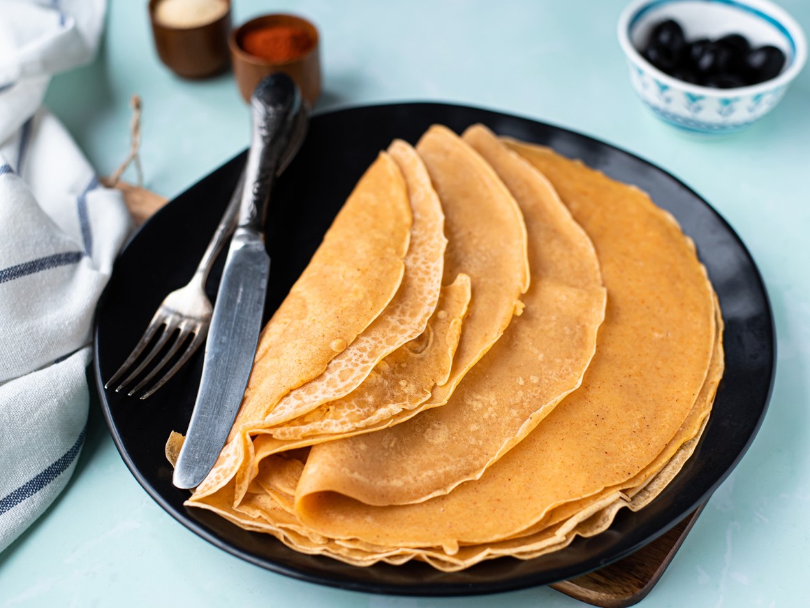 Herzhafte Pfannkuchen aus Kichererbsen