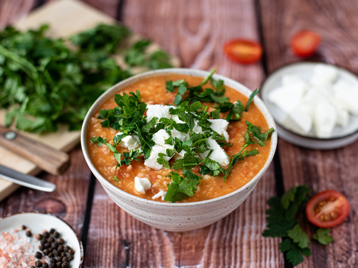 Tomaten-Hirse-Suppe