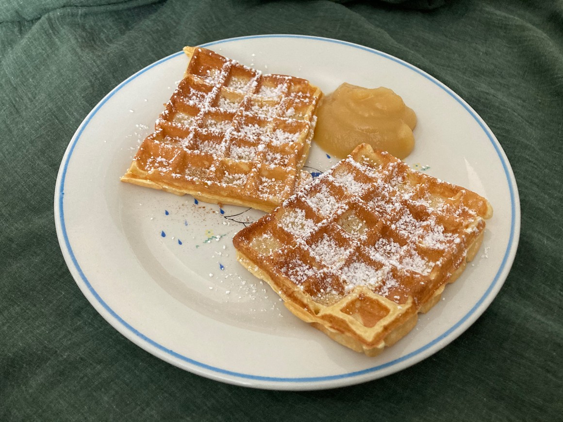 Quarkwaffeln mit Apfel