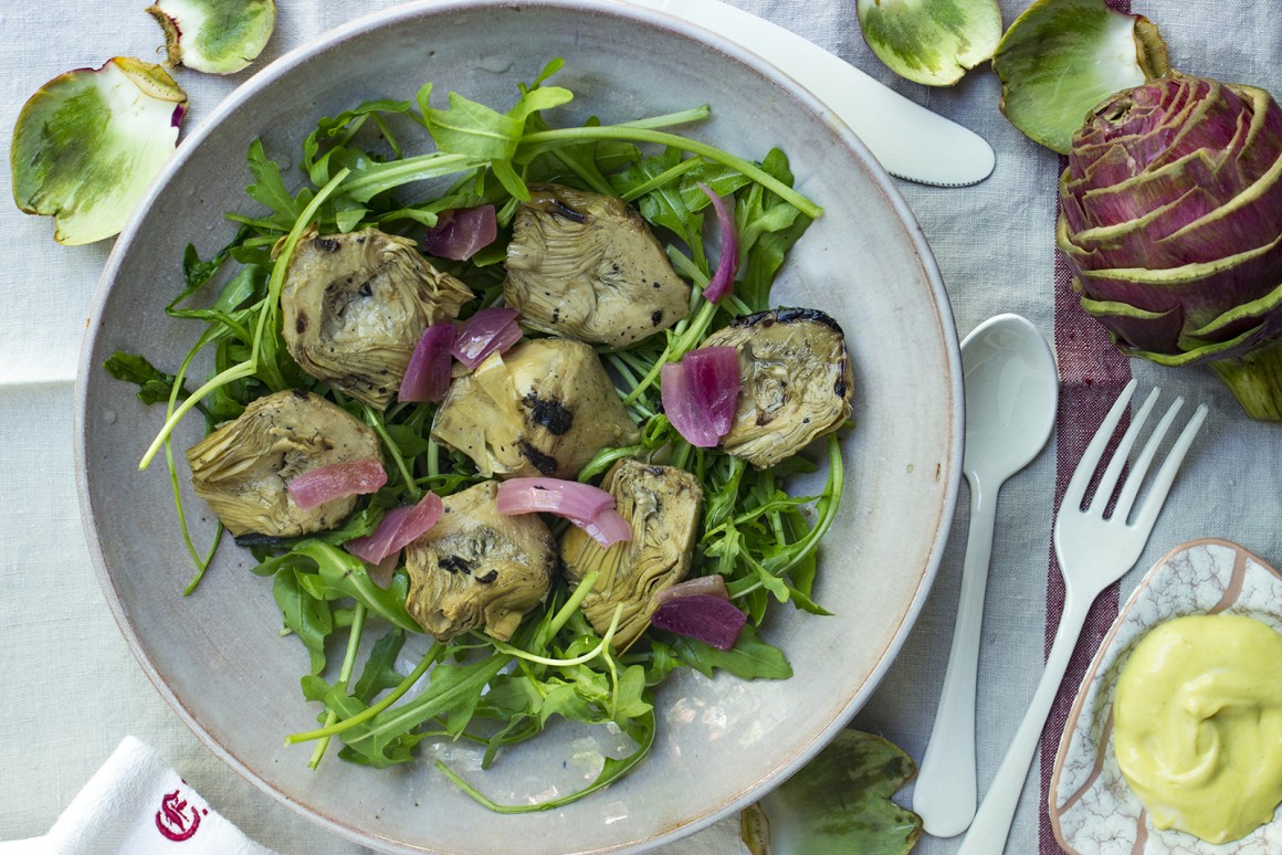 Gegrillte Artischockenherzen