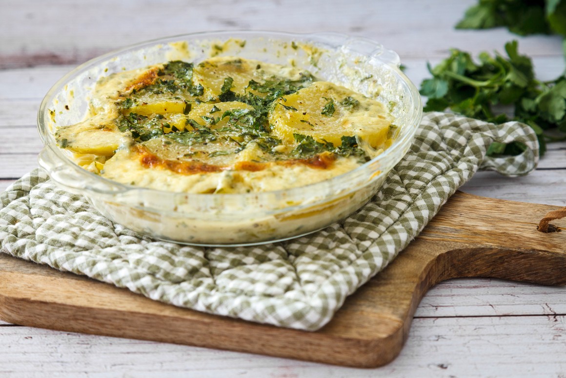 Kartoffelgratin mit Porree