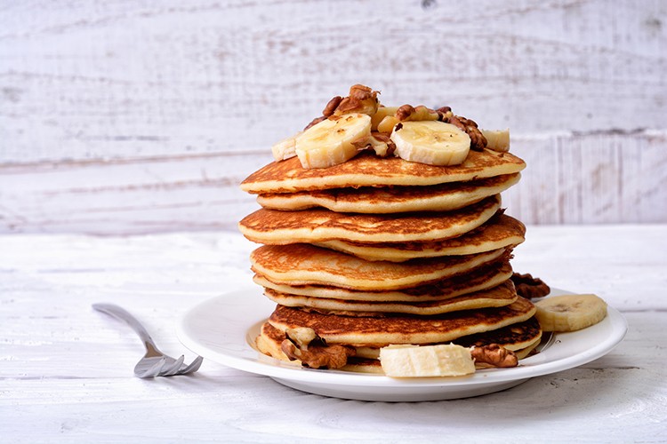 Pfannkuchen mit Bananen