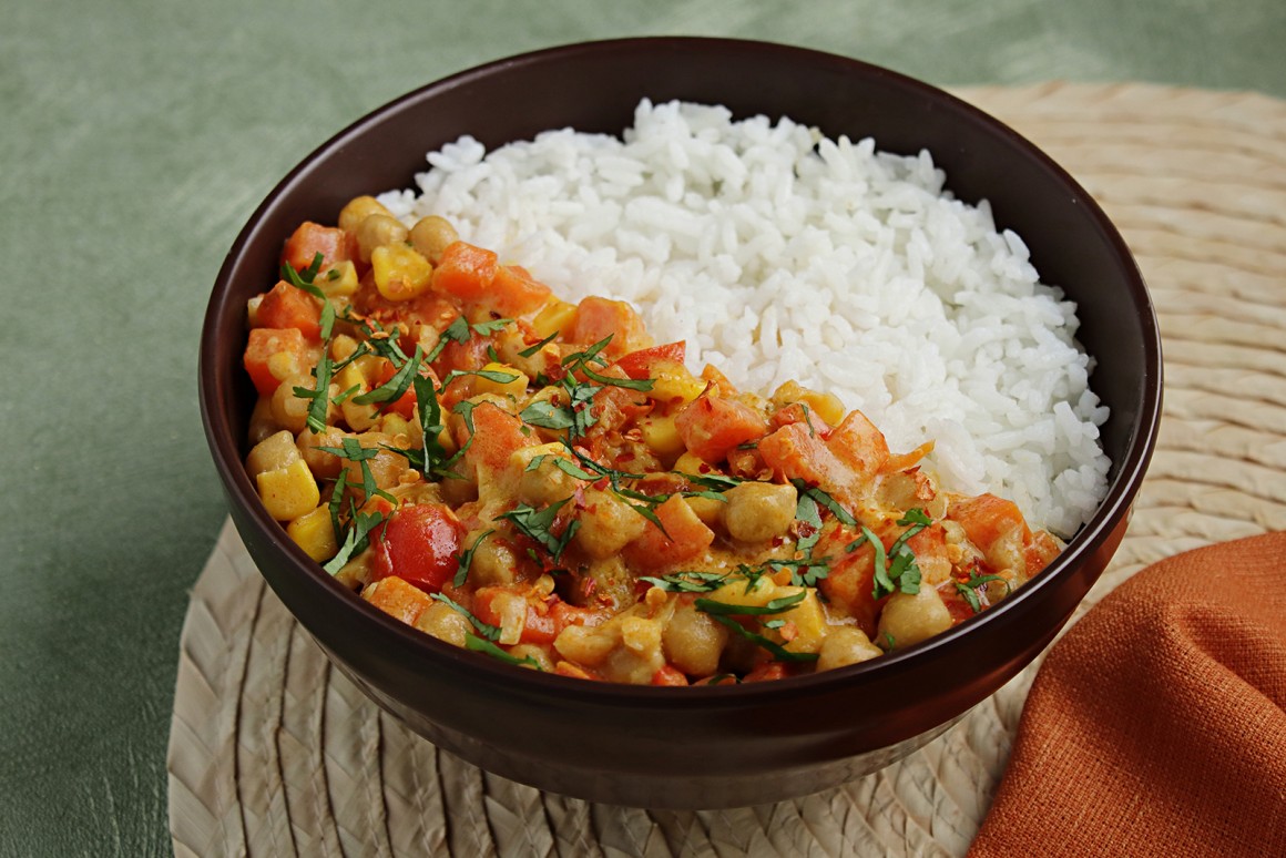 Rotes Thai Curry mit Reis