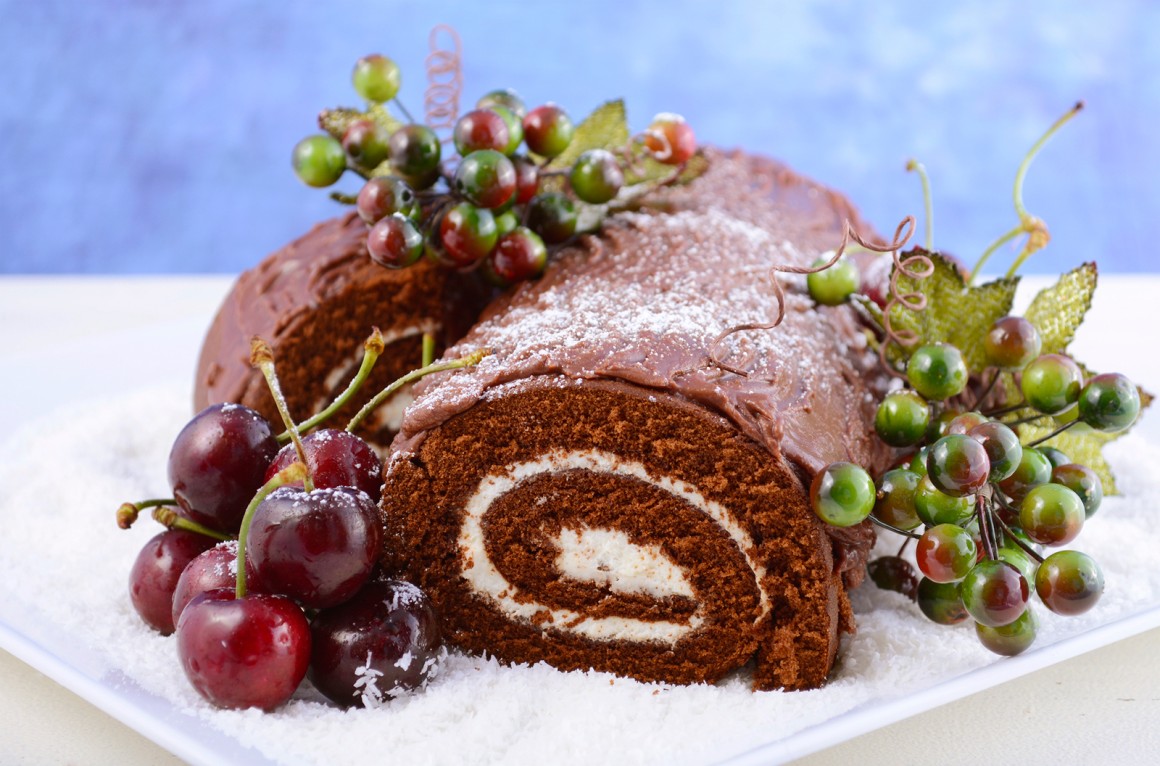 Yule Log Weihnachtskuchen