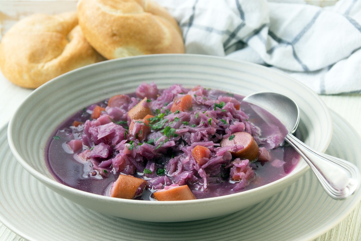Rotkohleintopf mit Kartoffeln