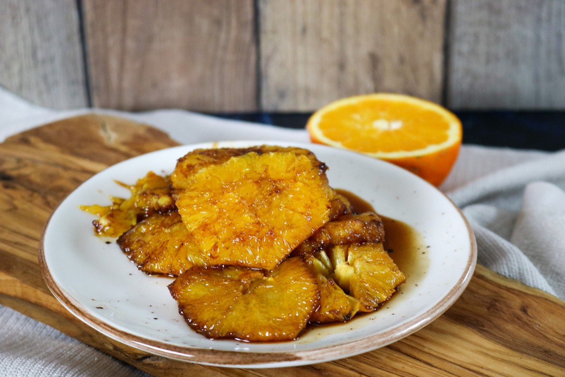 Flambierte Karamell-Orangen - Rezept