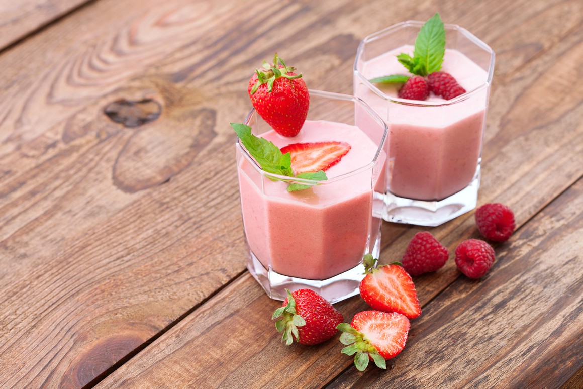 Schnelles Erdbeer-Himbeer-Mousse