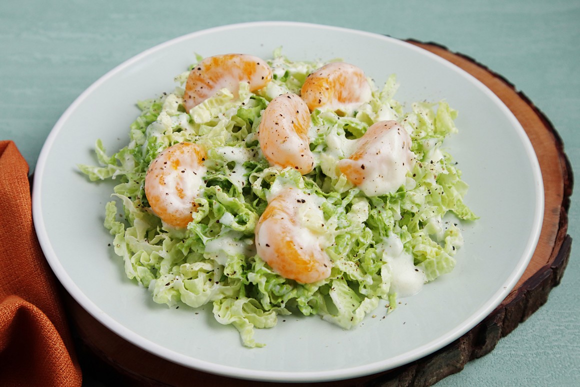 Chinakohlsalat mit Sahne und Mandarinen - Rezept