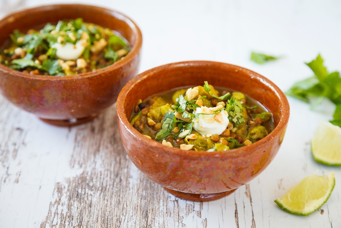 Rosenkohlcurry mit Linsen