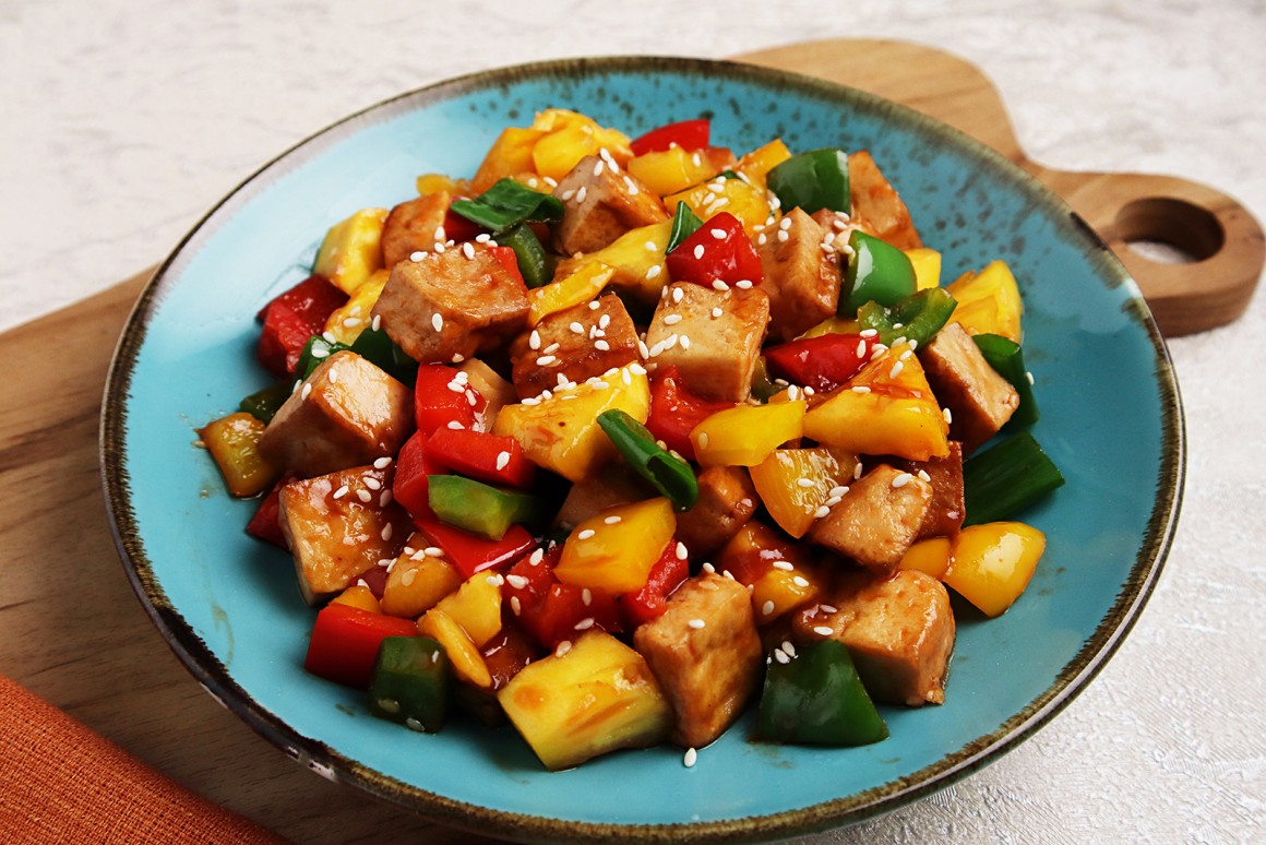 Sesam-Tofu süß-sauer
