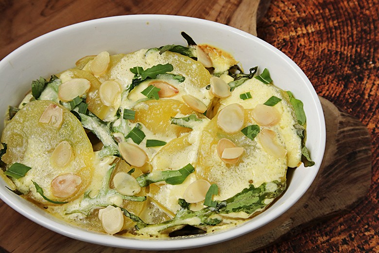 Kartoffelauflauf mit Rucola
