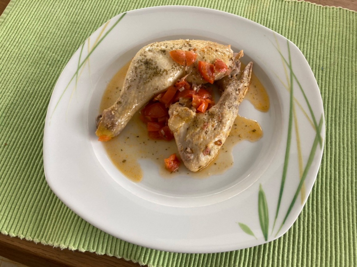 Pfannenhuhn nach römischer Art