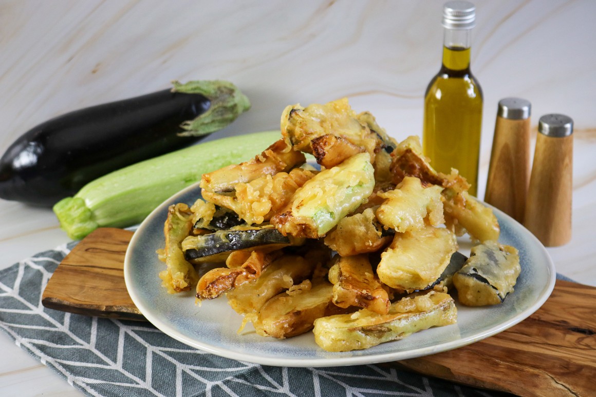 Zucchini-Auberginen-Tempura