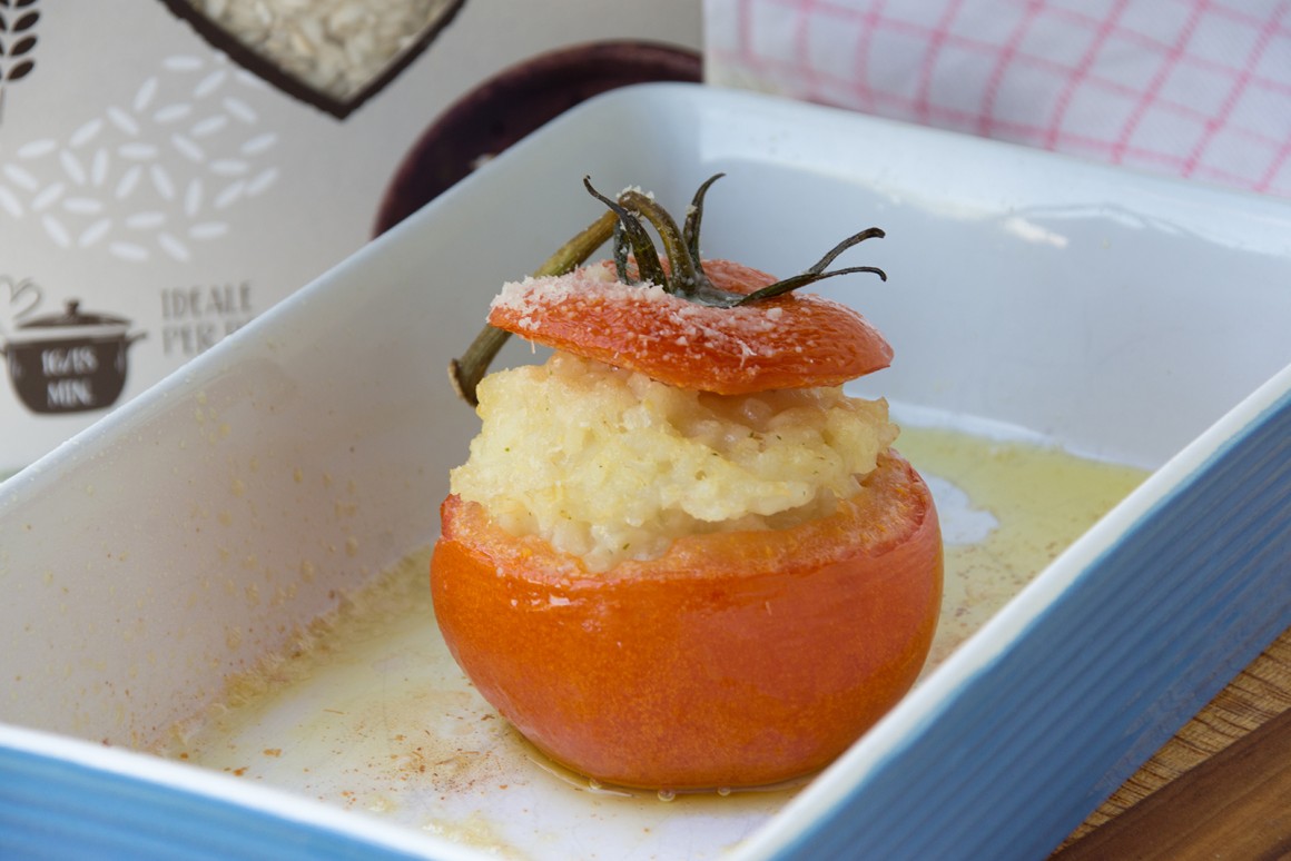 Gefüllte Tomaten mit Risotto