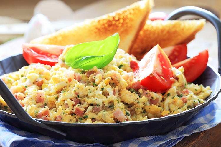 Rührei mit Speck