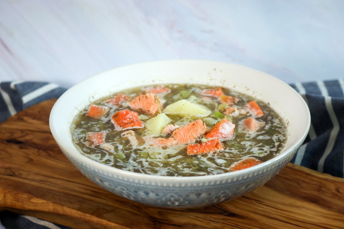 Einfache Lachssuppe