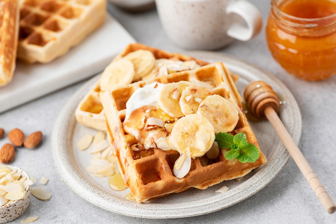 Einfache Bananenwaffeln