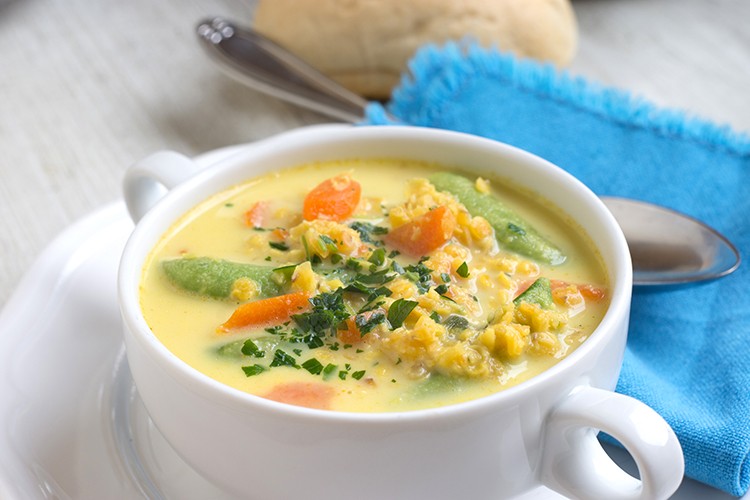 Linsensuppe mit Möhren