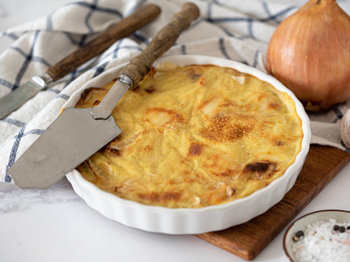 Lachs-Quiche mit Stangensellerie