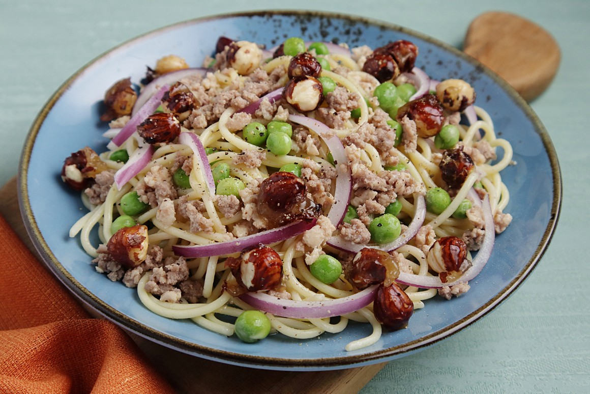 Spaghettisalat mit Hackfleisch