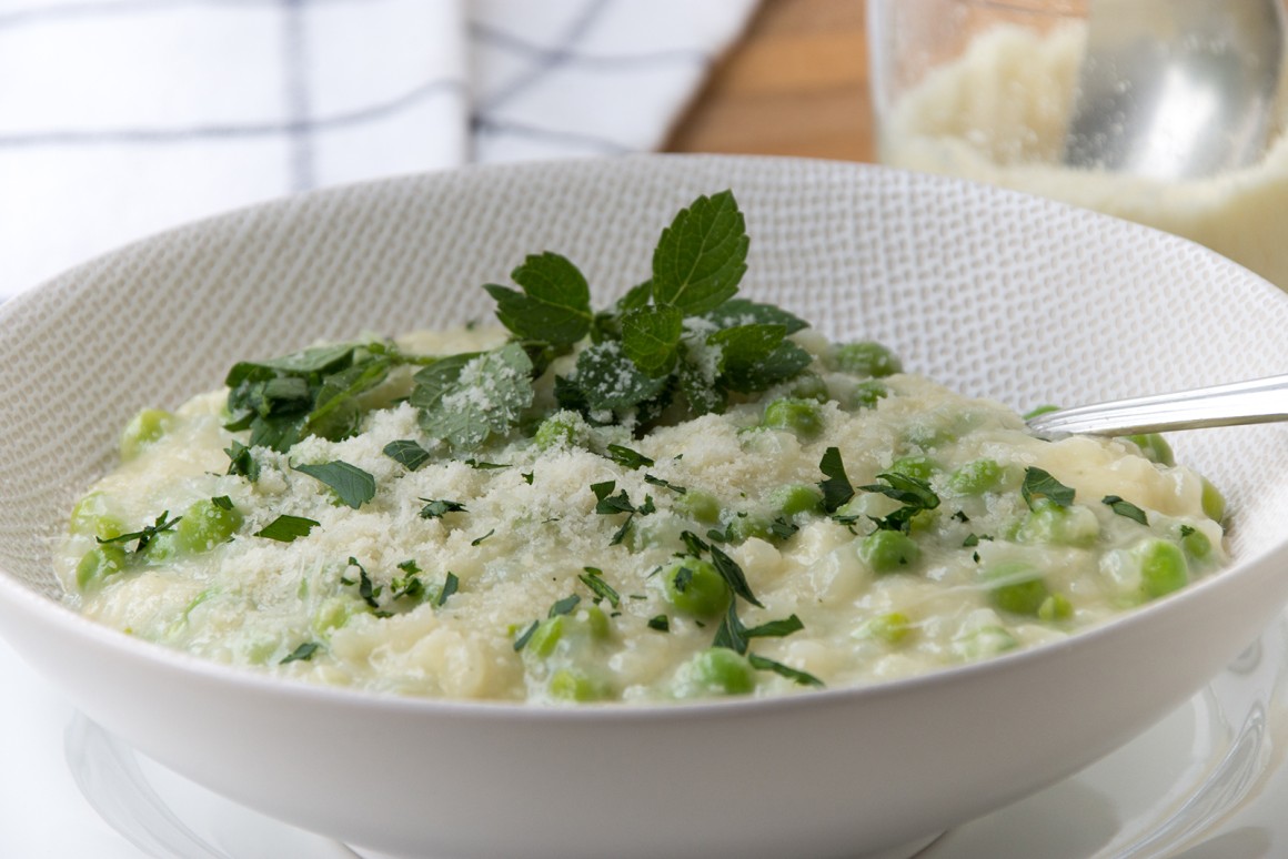 Erbsen-Risotto mit Minze