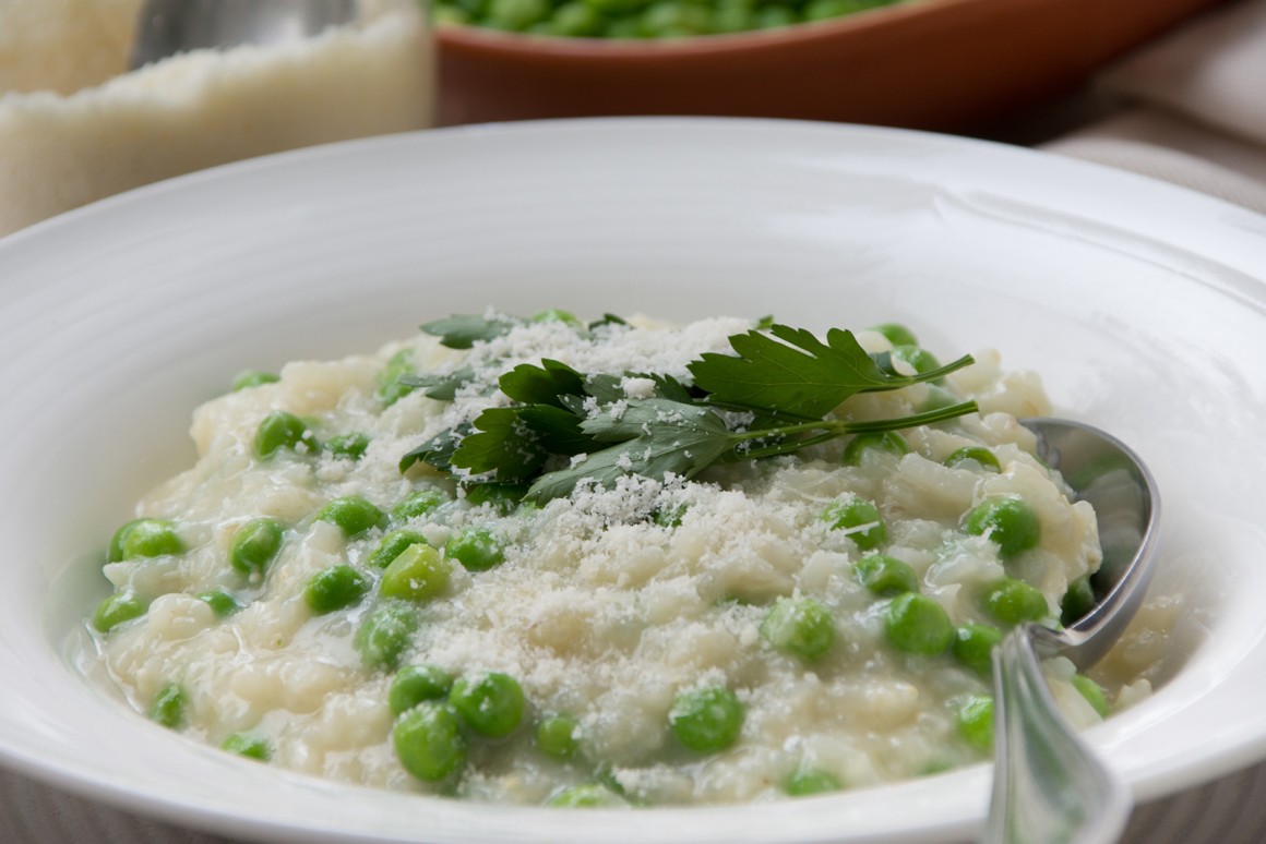 Erbsen-Risotto mit Parmesan
